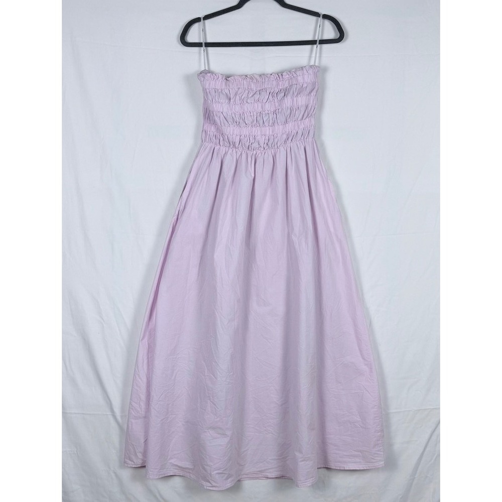 Lulus Lilac Midi Dress M Pink Sleeveless Smocked Summer Resort - Picture 5 of 11